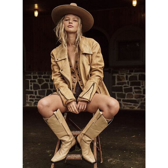 Vagabond Shoes - Vagabond Womens Alina Tall Leather Boots Beige Size 40 US 10 $320